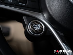 Alfa Romeo Stelvio Start Stop Button Overlay - Carbon Fiber - Feroce Carbon Alfa Romeo Stelvio Start Stop Button Overlay - Carbon Fiber - Feroce Carbon